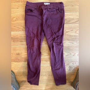Madewell maroon “Skinny Skinny” pants, size 27